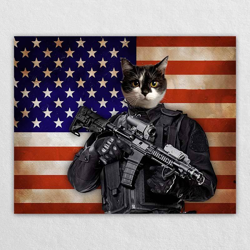 The U.S. Military Soldier Portrait Of Your Pet