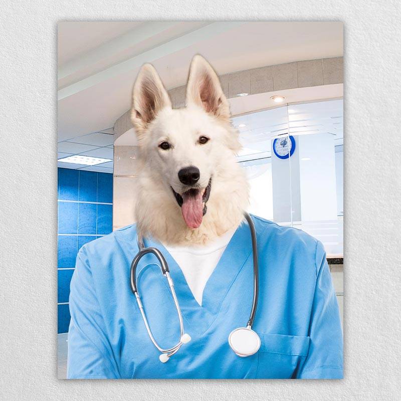 Pet Portraits Dressed Up As A Professional Surgeon