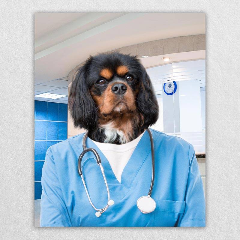 Pet Portraits Dressed Up As A Professional Surgeon