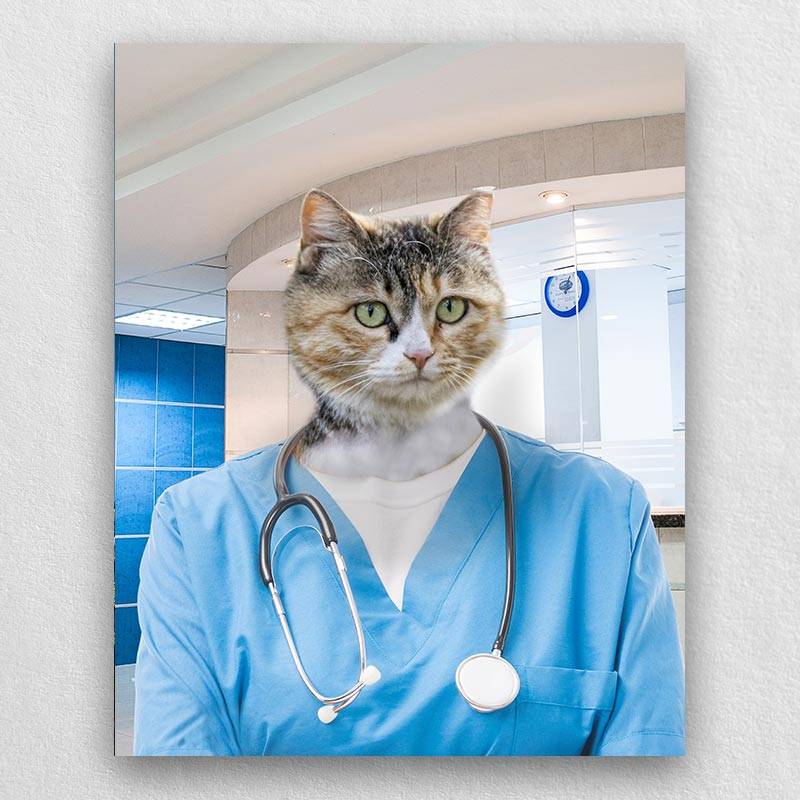 Pet Portraits Dressed Up As A Professional Surgeon