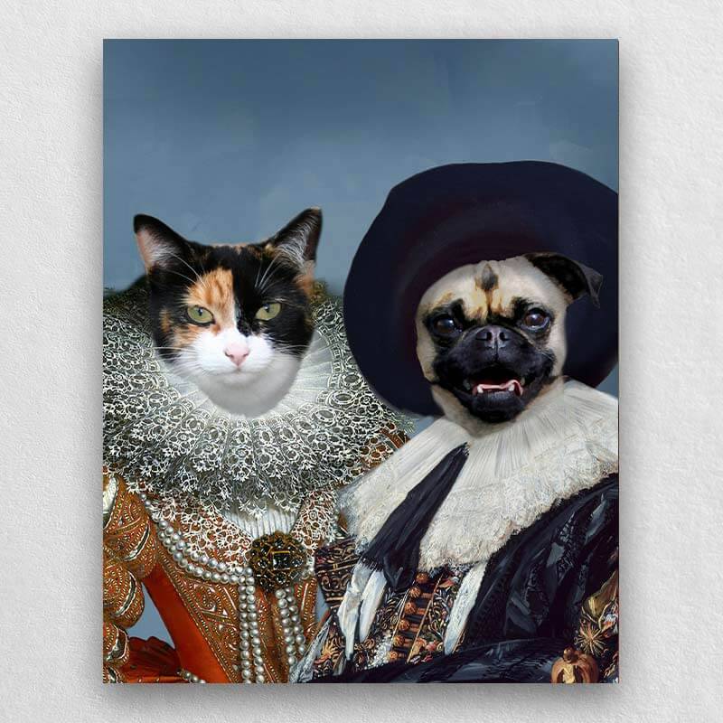 Royal Queen And Cavalier Portraits Of Pets