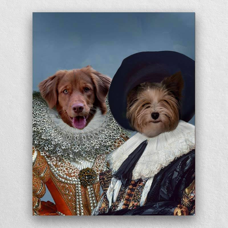 Royal Queen And Cavalier Portraits Of Pets