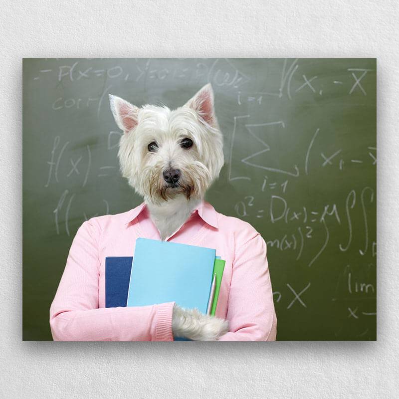 Paint Your Own Pet Into A Responsible Teacher Portrait