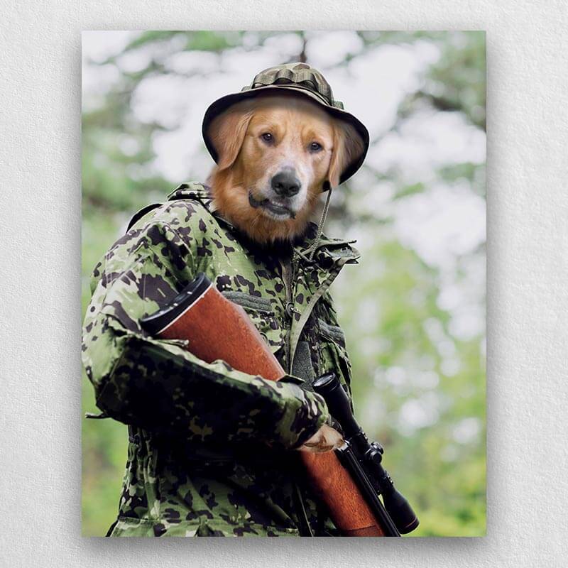 Military Pet Soldier In Field Army Paintings