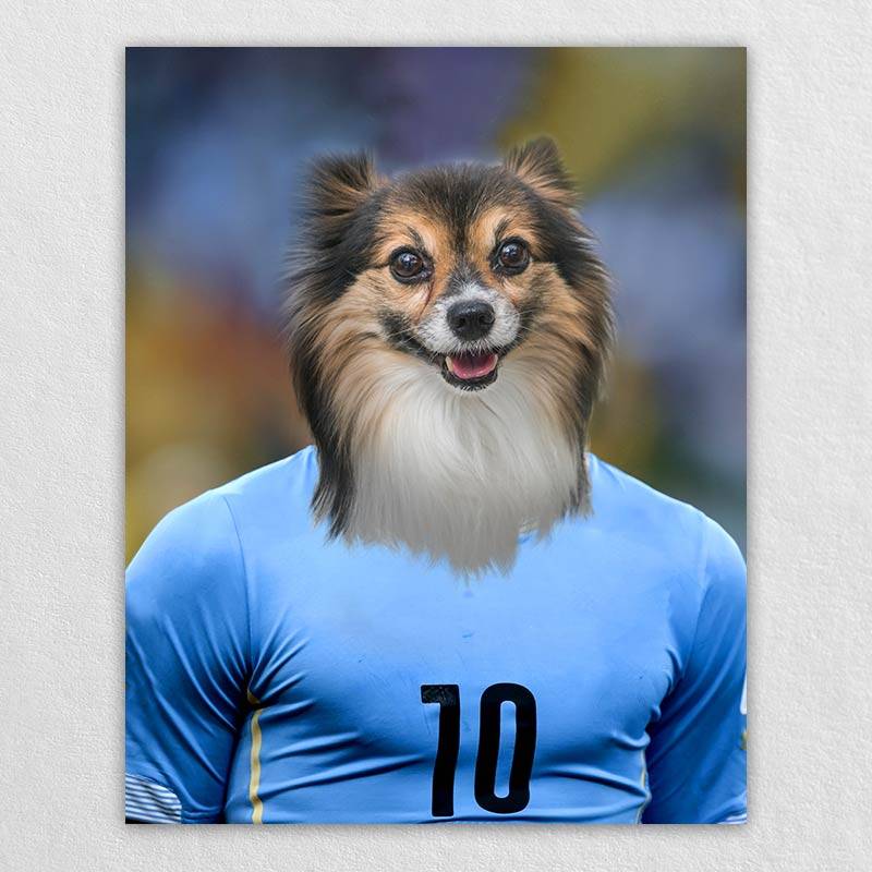 Soccer Star On The Field Personalised Pet Painting