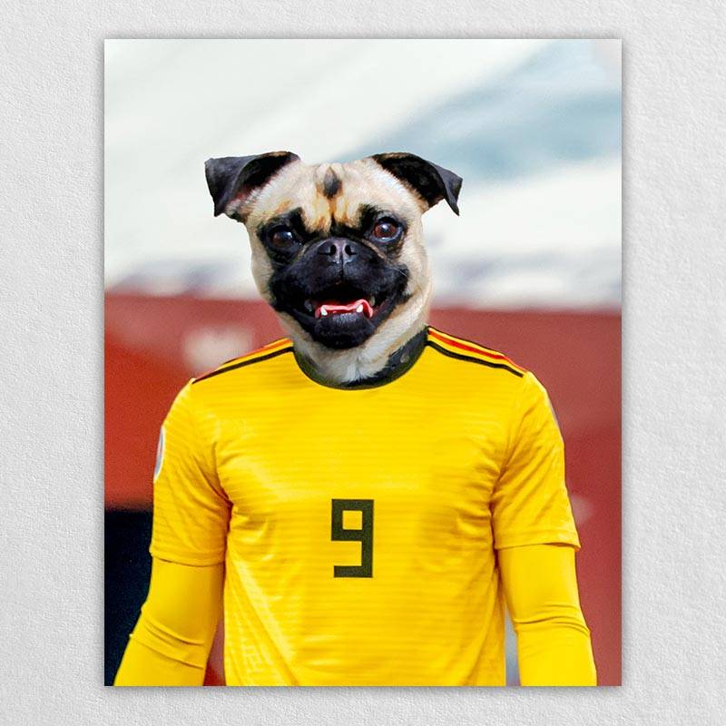 The Soccer Star Before The Camera Dog And Cat Art Print