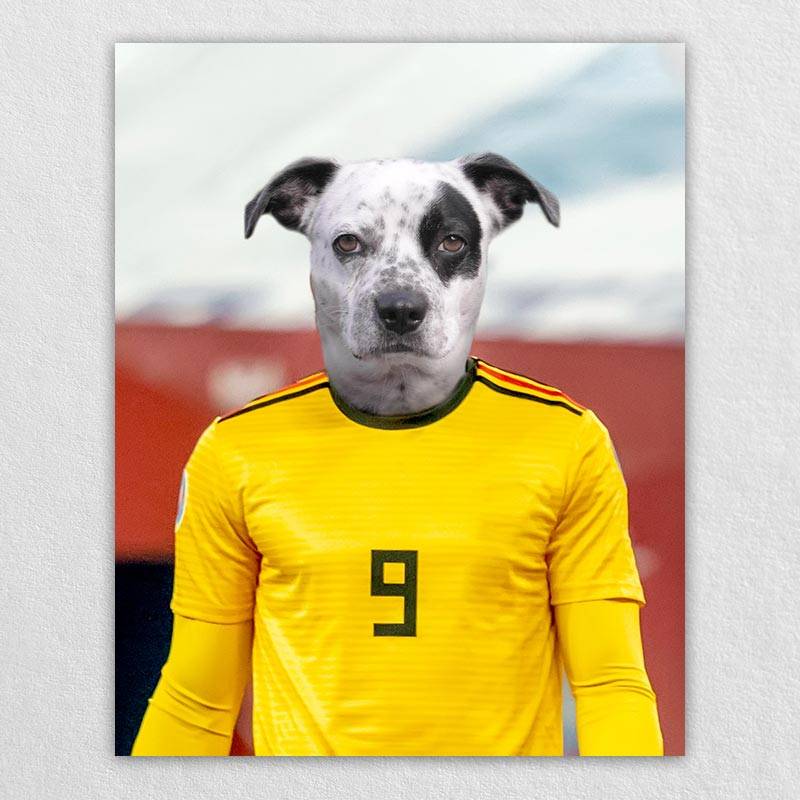 The Soccer Star Before The Camera Dog And Cat Art Print