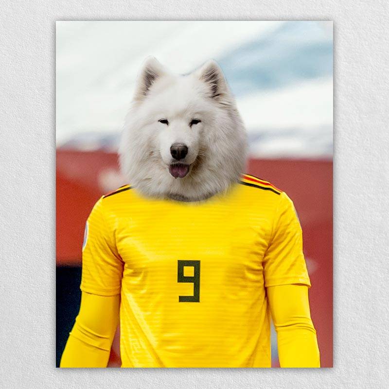 The Soccer Star Before The Camera Dog And Cat Art Print