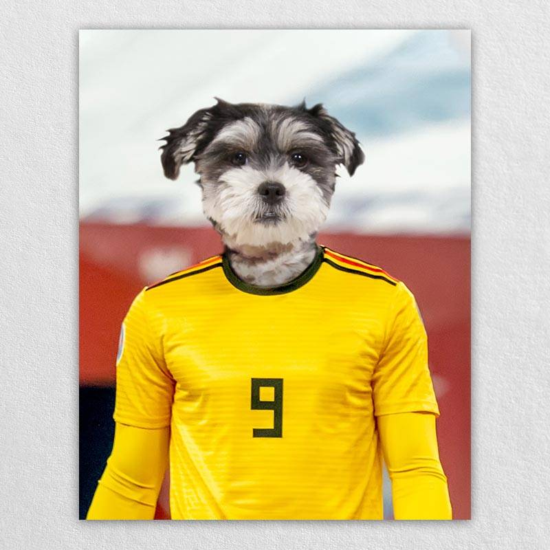 The Soccer Star Before The Camera Dog And Cat Art Print