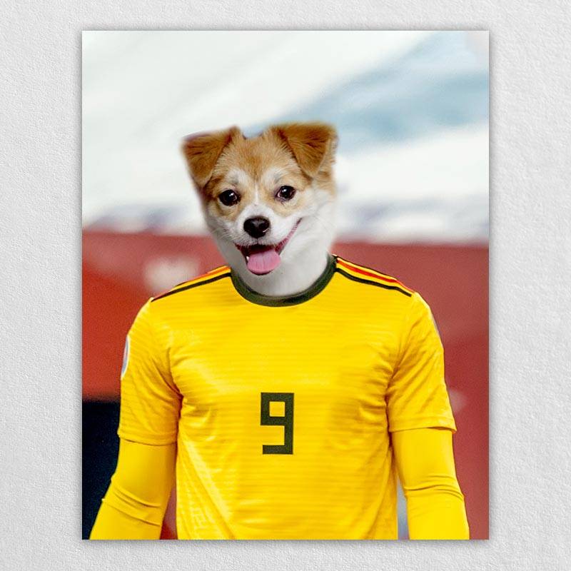 The Soccer Star Before The Camera Dog And Cat Art Print