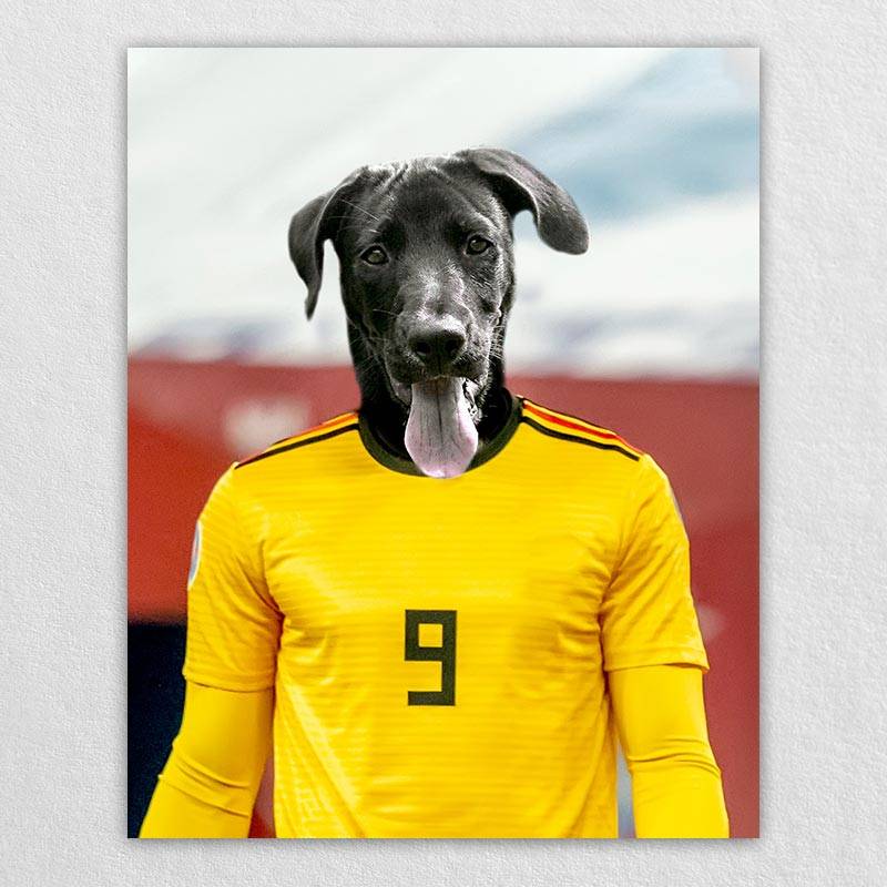 The Soccer Star Before The Camera Dog And Cat Art Print