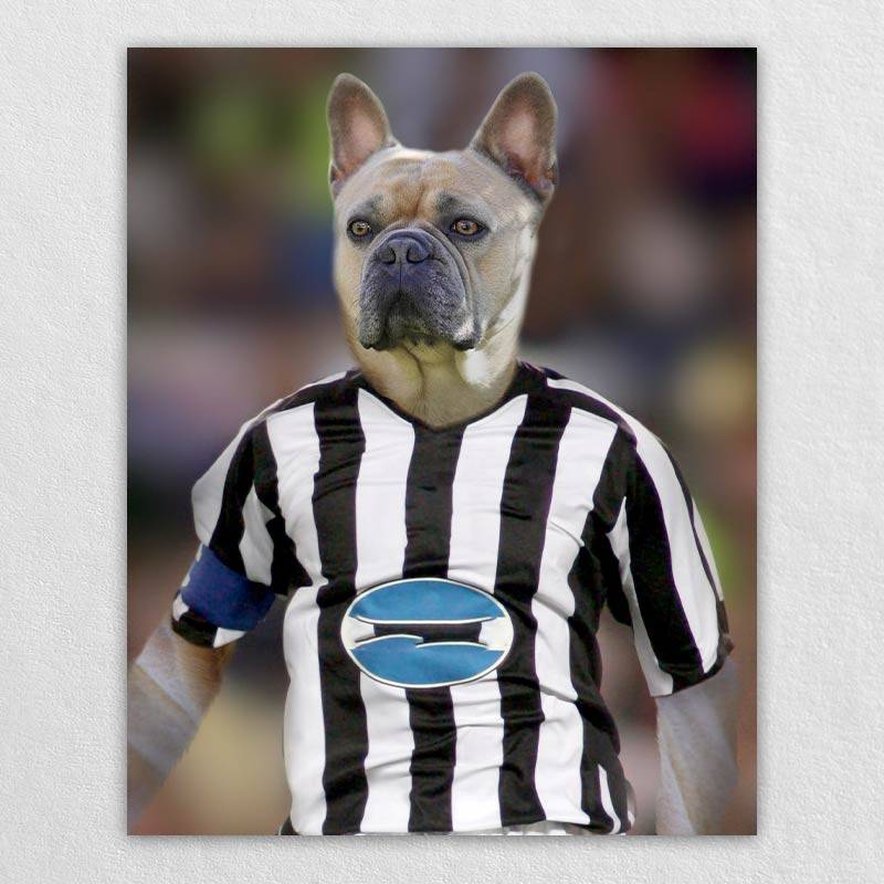 Painting Of Your Dog Or Cat Ready For A Soccer Match