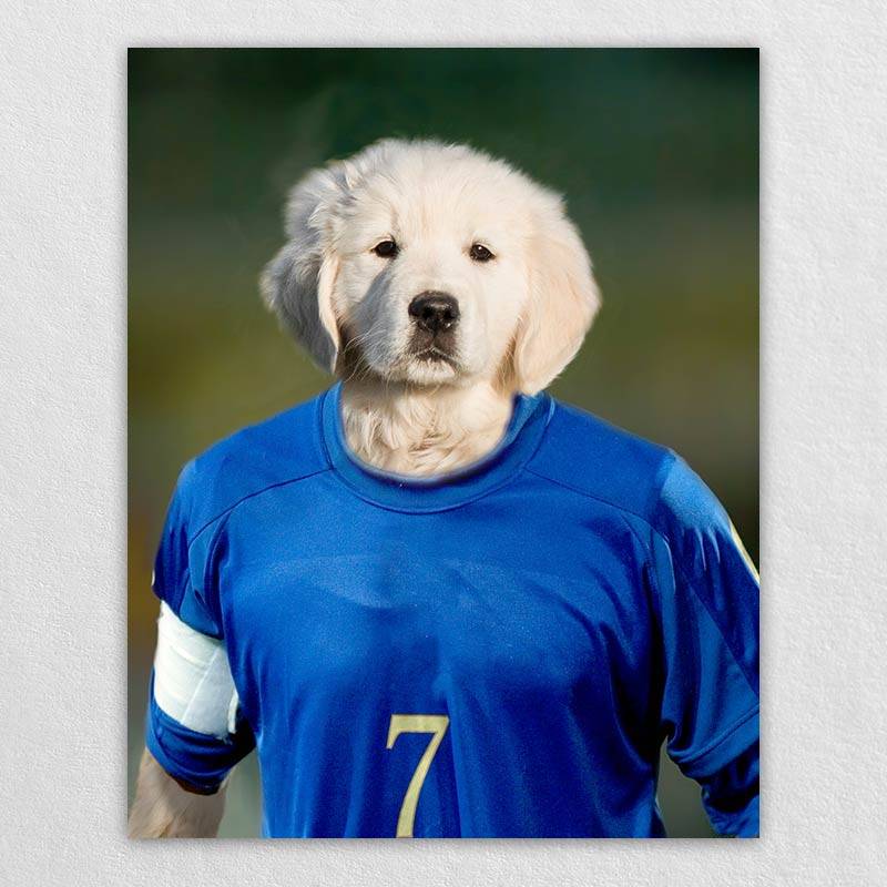 The Optimistic Soccer Player Dog Or Cat Portrait Art