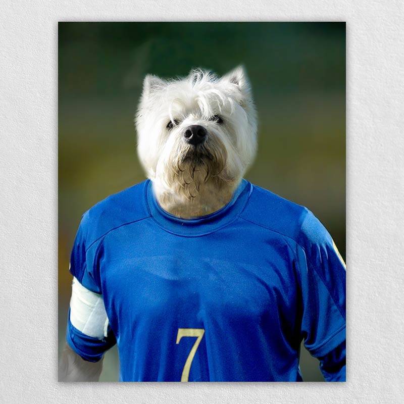 The Optimistic Soccer Player Dog Or Cat Portrait Art