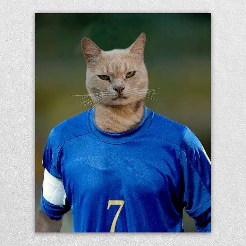 The Optimistic Soccer Player Dog Or Cat Portrait Art