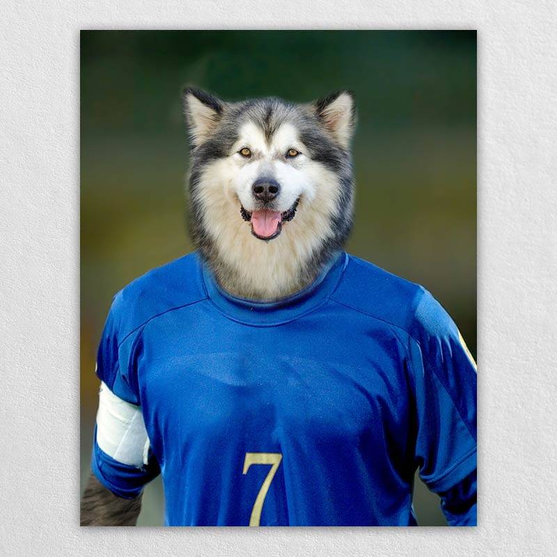 The Optimistic Soccer Player Dog Or Cat Portrait Art