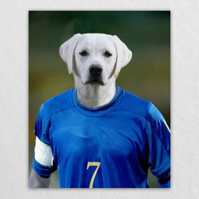 The Optimistic Soccer Player Dog Or Cat Portrait Art