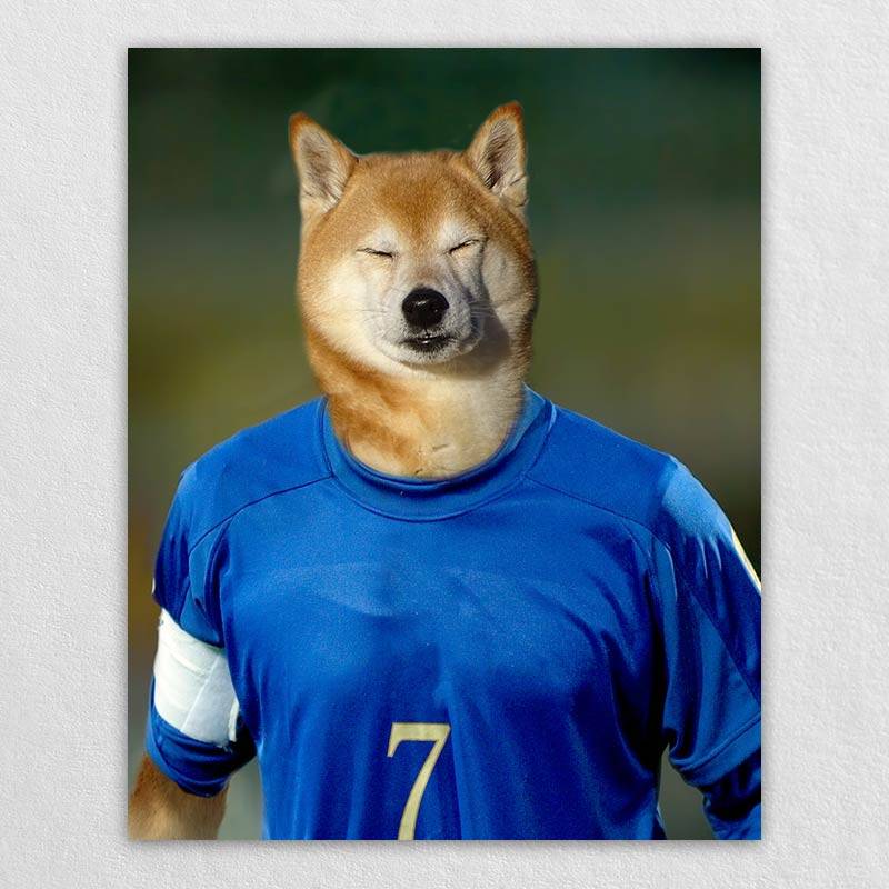 The Optimistic Soccer Player Dog Or Cat Portrait Art