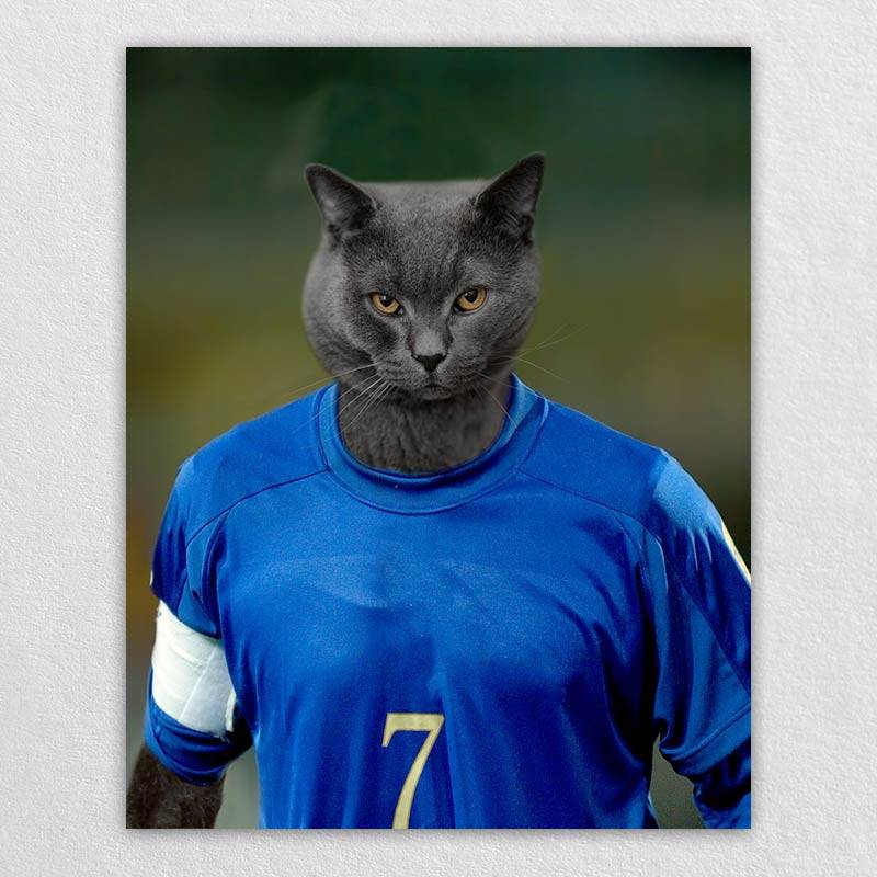 The Optimistic Soccer Player Dog Or Cat Portrait Art