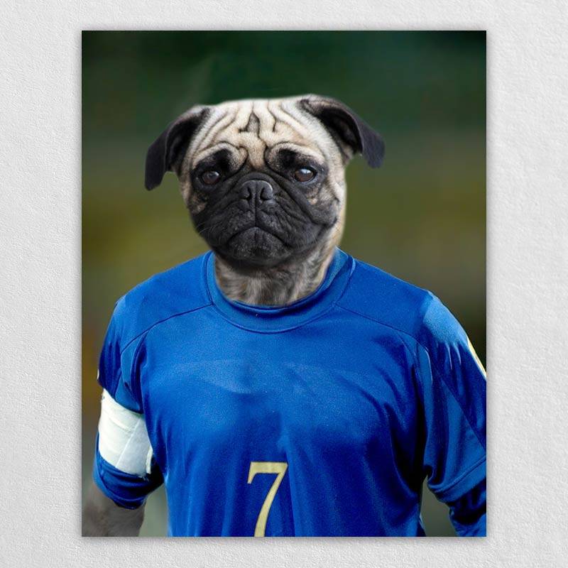 The Optimistic Soccer Player Dog Or Cat Portrait Art