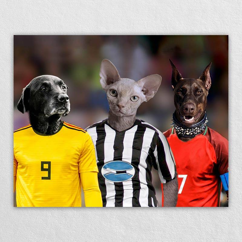 The Three Soccer Stars Painting With Your Dogs Or Cats