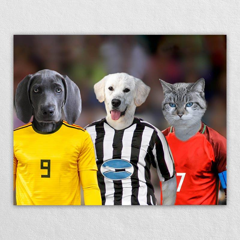 The Three Soccer Stars Painting With Your Dogs Or Cats