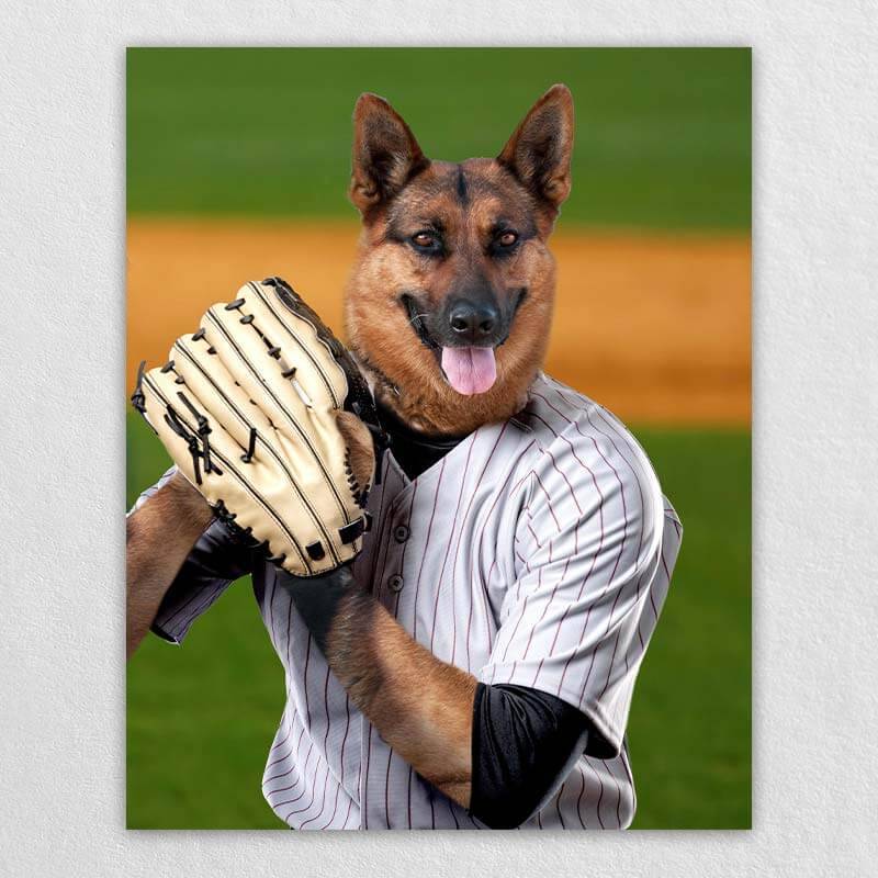 Curveball Athletes Dog Portrait Canvas Of Pet