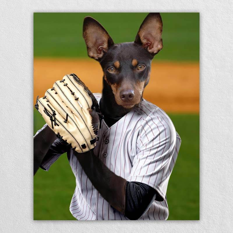 Curveball Athletes Dog Portrait Canvas Of Pet