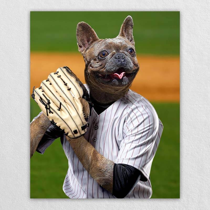 Curveball Athletes Dog Portrait Canvas Of Pet