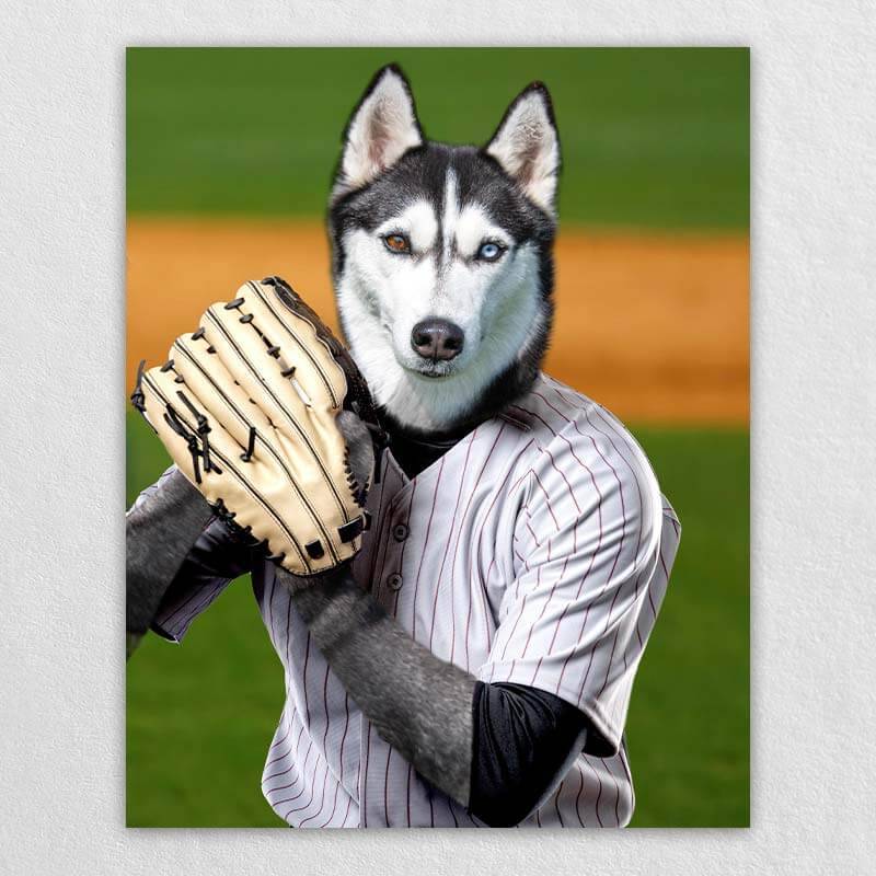 Curveball Athletes Dog Portrait Canvas Of Pet