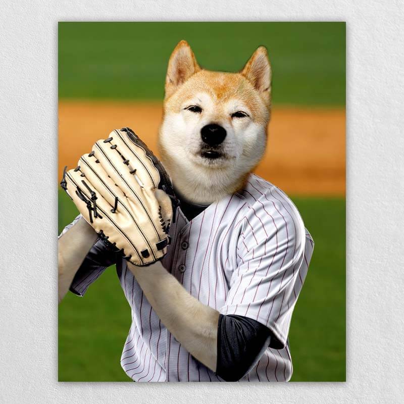 Curveball Athletes Dog Portrait Canvas Of Pet