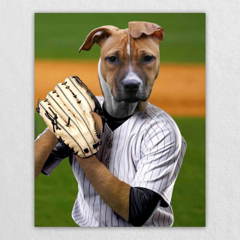 Curveball Athletes Dog Portrait Canvas Of Pet