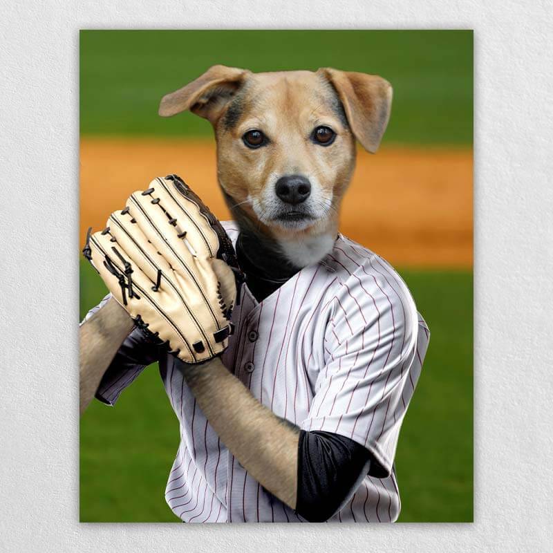 Curveball Athletes Dog Portrait Canvas Of Pet