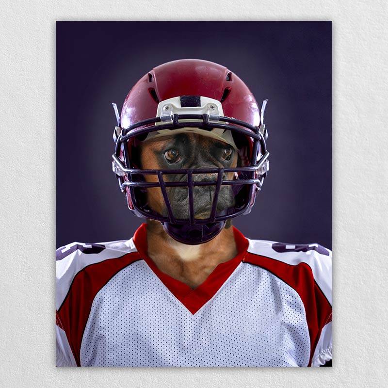 Football Player Pet Dog Painting Custom Cat Painting