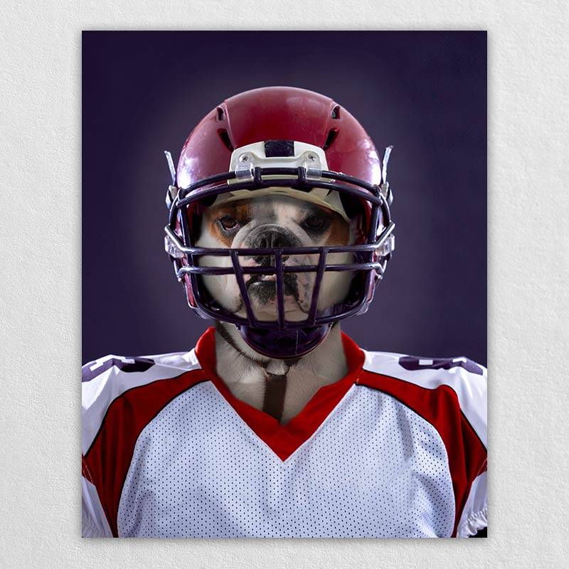 Football Player Pet Dog Painting Custom Cat Painting