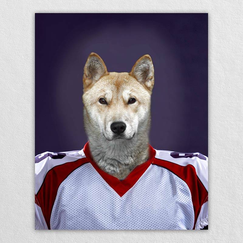 Football Player Pet Dog Painting Custom Cat Painting