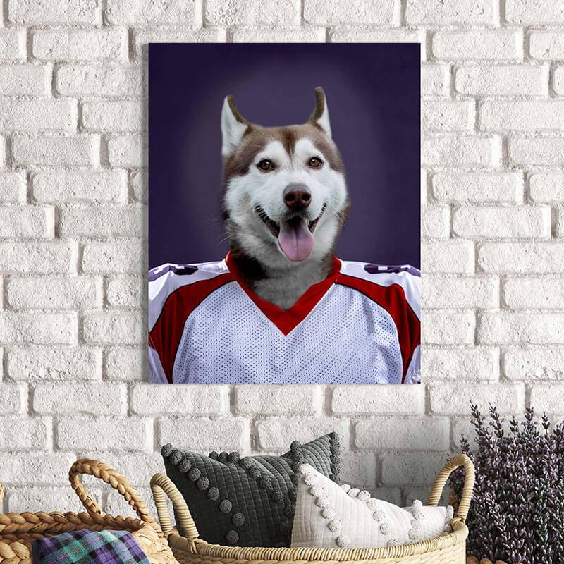 Football Player Pet Dog Painting Custom Cat Painting