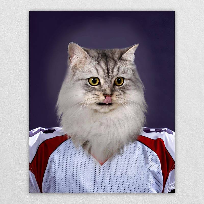 Football Player Pet Dog Painting Custom Cat Painting