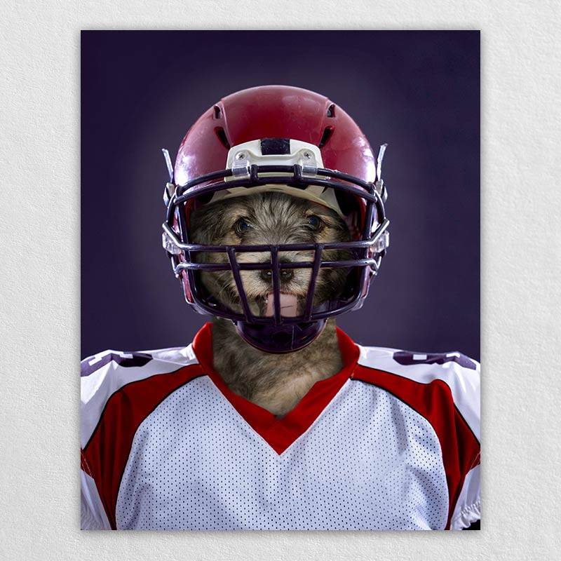 Football Player Pet Dog Painting Custom Cat Painting