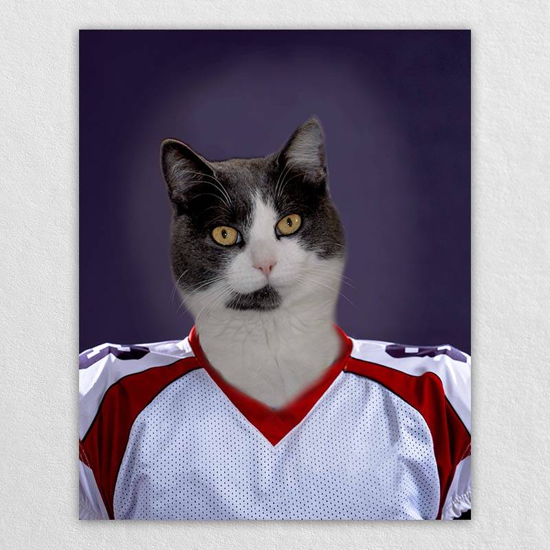 Football Player Pet Dog Painting Custom Cat Painting