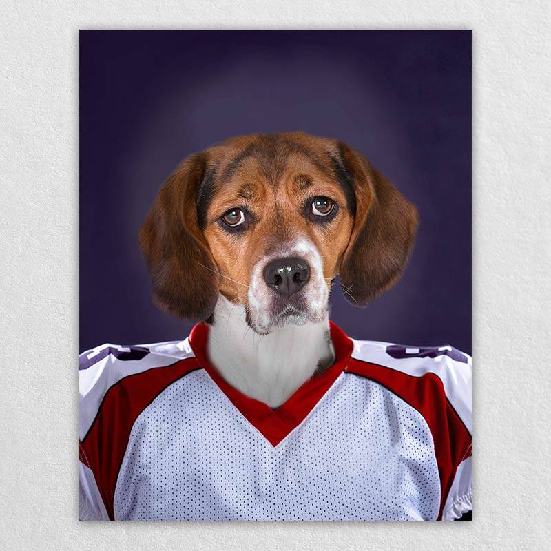 Football Player Pet Dog Painting Custom Cat Painting