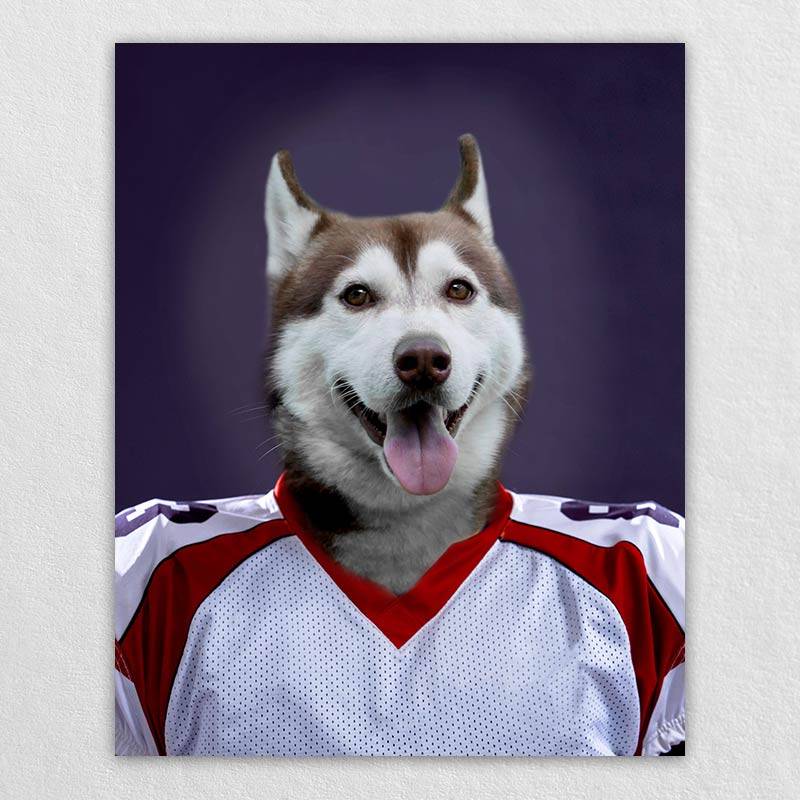 Football Player Pet Dog Painting Custom Cat Painting