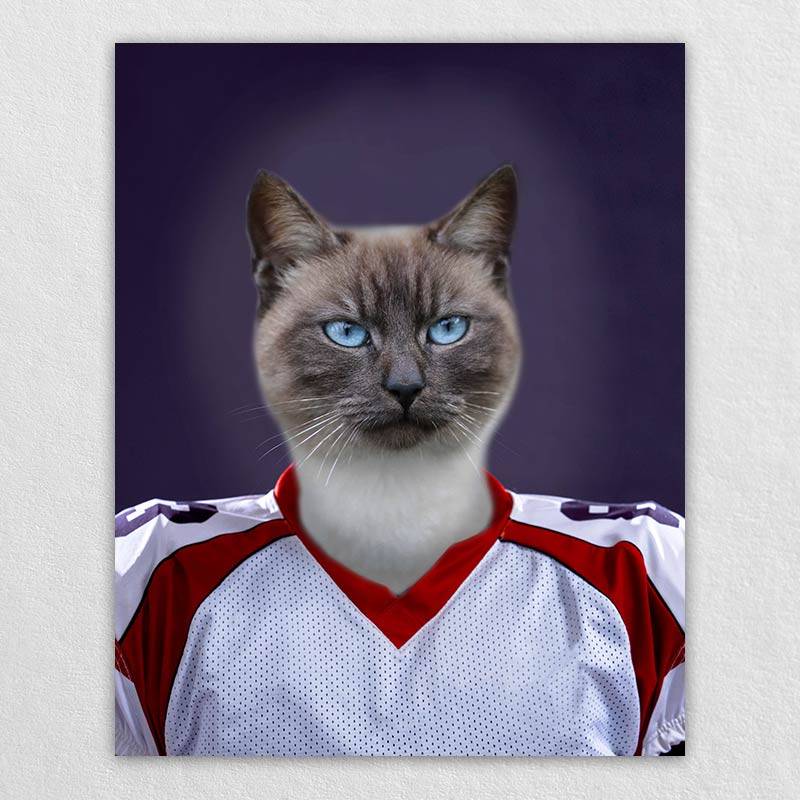 Football Player Pet Dog Painting Custom Cat Painting