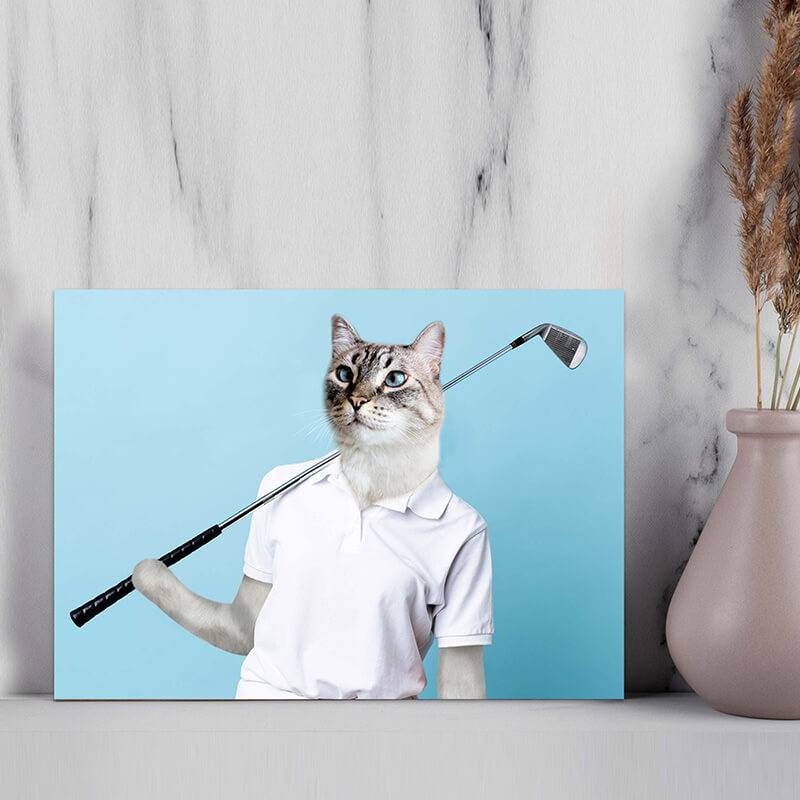 Play Golf Cute Pet Art Dog Prints On Canvas