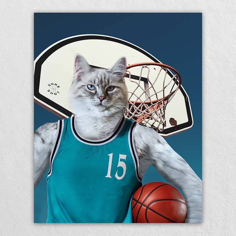 Basketball Players Art Pet Dog Portraits Funny