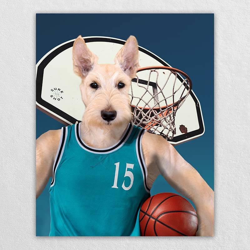 Basketball Players Art Pet Dog Portraits Funny