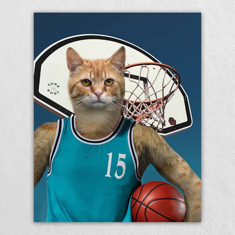 Basketball Players Art Pet Dog Portraits Funny