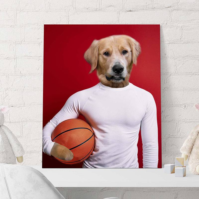 Cool Player Portrait Cat Dog Painting Custom