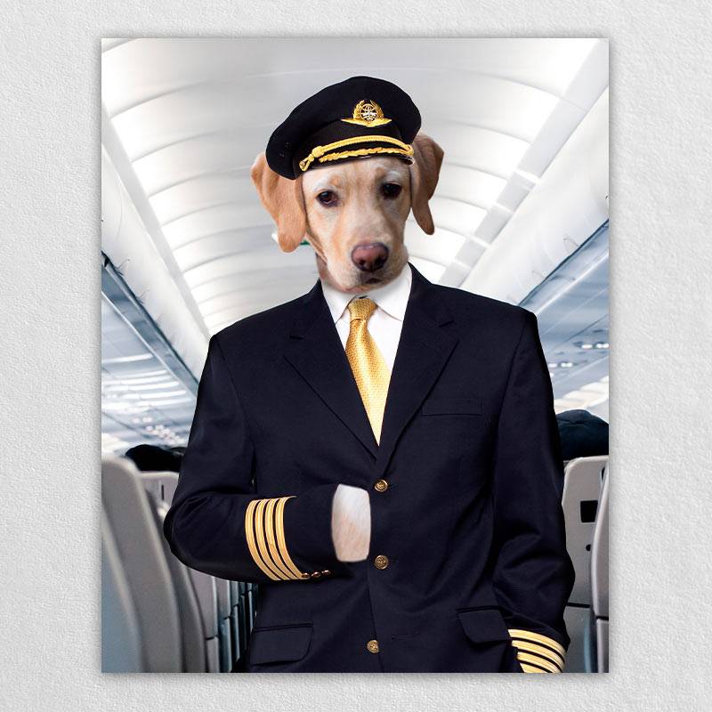 Flight Attendant Personalised Dog Prints Fancy Cat Portrait