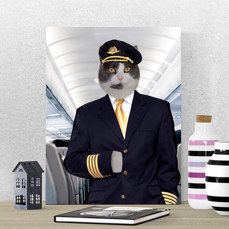 Flight Attendant Personalised Dog Prints Fancy Cat Portrait